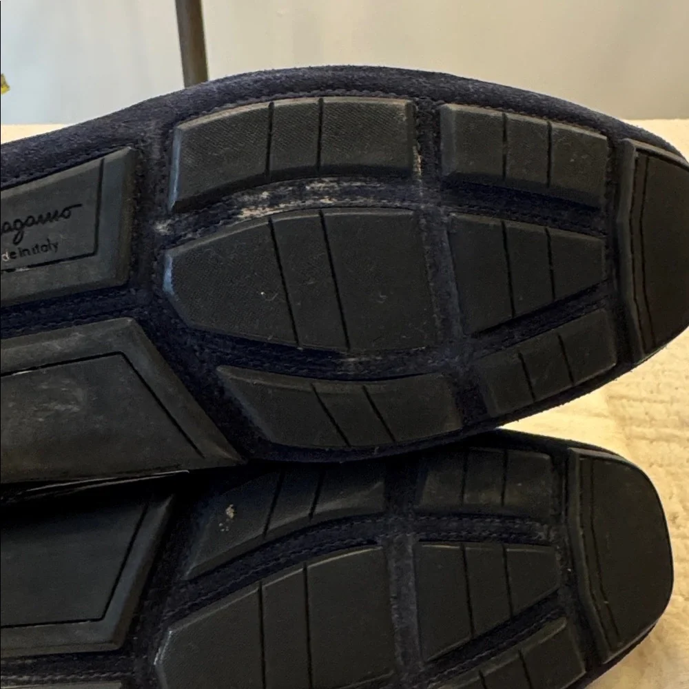 Salvatore Ferragamo Men's Dark Blue Suede Loafers, sz 12 - Picture 10 of 13